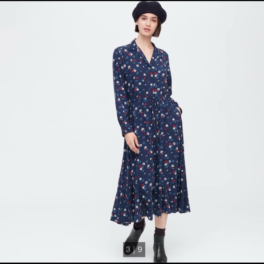 Uniqlo Navy Wool Beret Hat - Picture 5 of 7